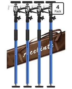 4PK Support Pole,Steel Telescopic Quick Adjustable 3rd Hand Support System, Support Rod, Supports up to 154 lbs Construction Rods for Cabinet Jacks Ca