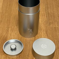 Tea or coffee metal storage canister