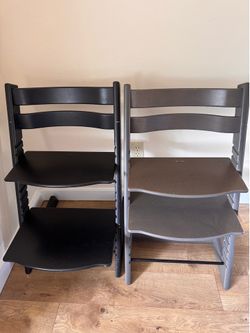 Stokke Tripp Trapp Chairs — Espresso & Hazy Grey