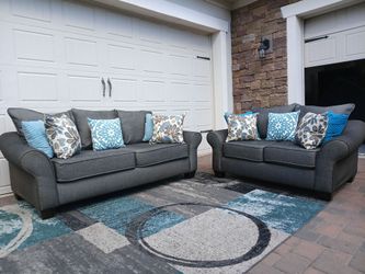 Dark Grey Sofa and Loveseat set