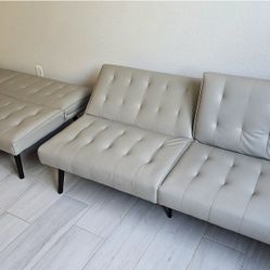 Grey Leather Futons