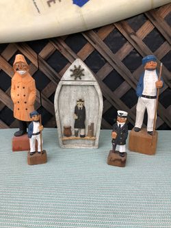 Nautical Key Holder $ 4 Carved Wooden Figures