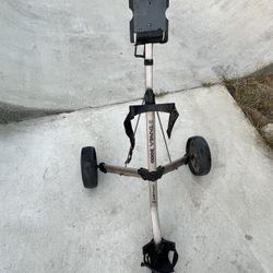 Golf clubs with push cart