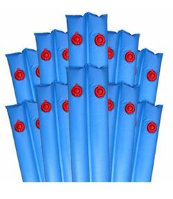 Pool Mate 8 ft. 10-Pack Deluxe Blue Double Chamber Pool Water Bags, .42 MM Thick Vinyl, Cover Weights, Water Tubes
