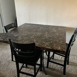 Marble Coffee Table & 3 Chairs