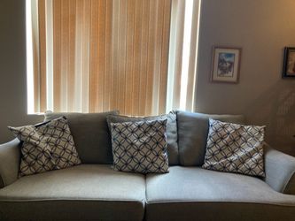 Light Gray Fabric Sofa and Recliner
