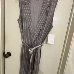 New Calligraphie Women’s Stripped Lapel Sleeveless Jacket/Coat