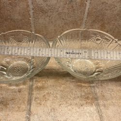 Antique Indonesian Clear  Glass Bowls
