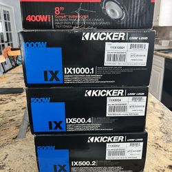 KICKER AMPS, SUBWOOFERS, HIGHS ALL NEW