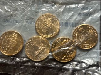 5 cents 2004-2006 coin USA. Gold plated (5) coin)