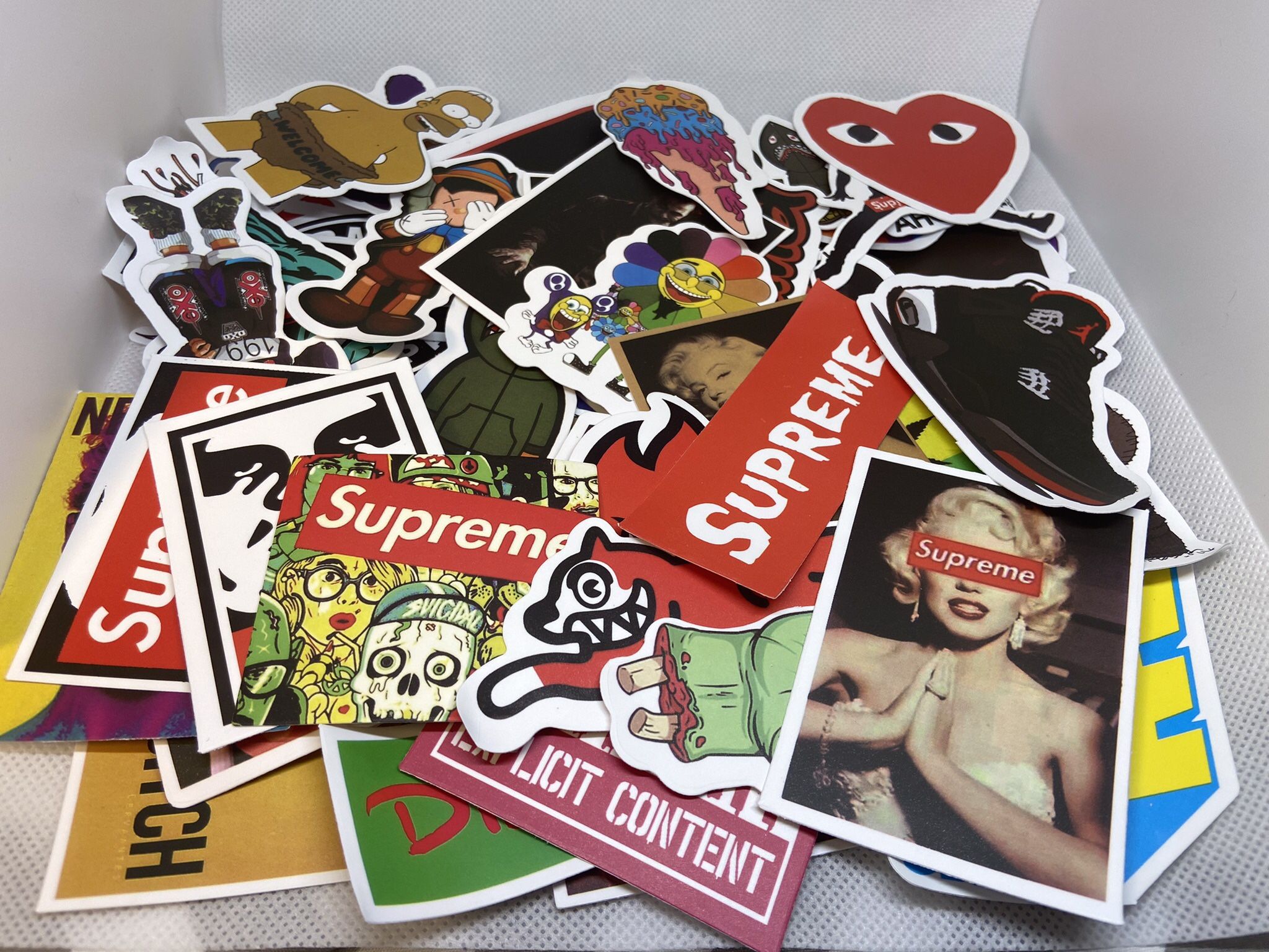 500 Skateboard stickers lot  Assorted vinyl laptop luggage decal door longboard 