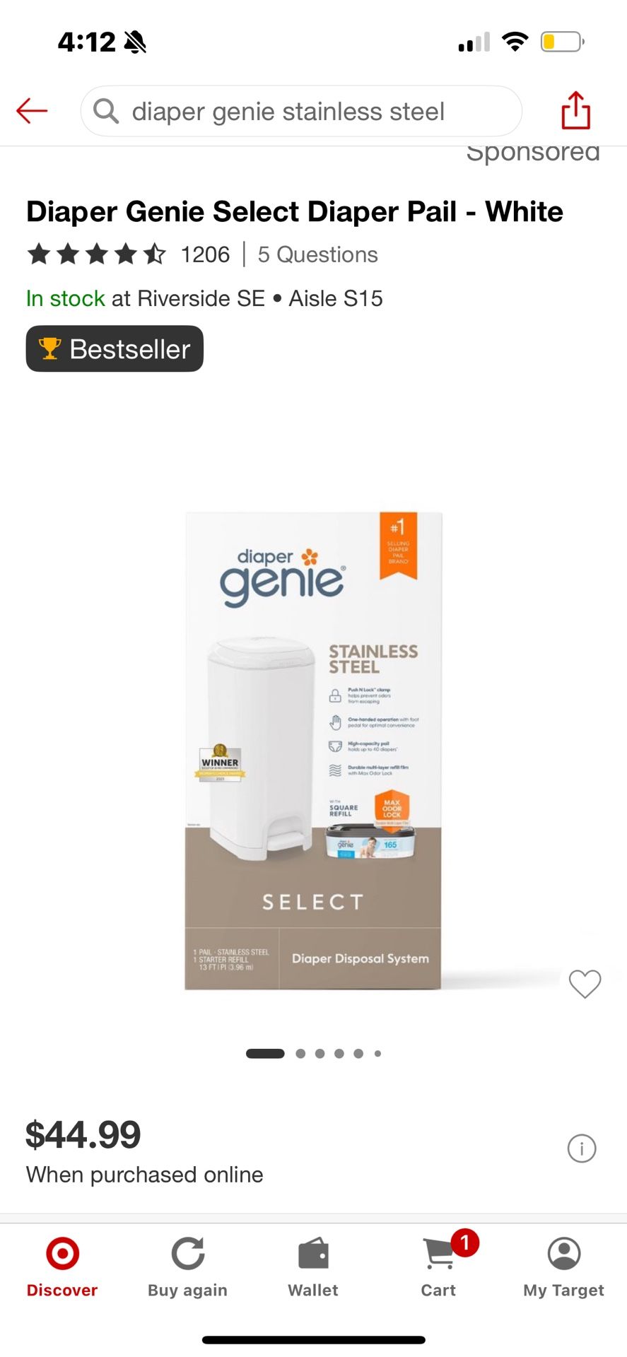 NEW STAINLESS STEEL DIAPER GENIE