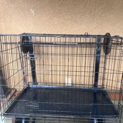 Large pet dog metal cage 30” tall 28” wide 42” long