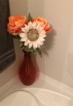 Large orange glass vase from Michael’s