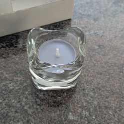 Set Of 10 IKEA VASNAS heavy Clear Glass Small TEALIGHT Candle Holder