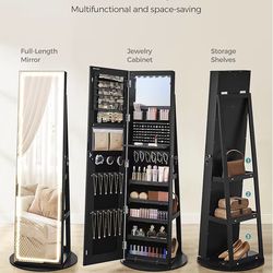 Mirror JEWELRY cabinet white,brown,black