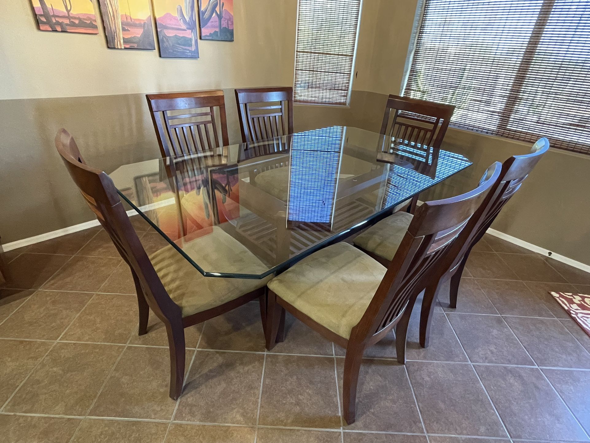 Glass Dining Table With 6 Chairs