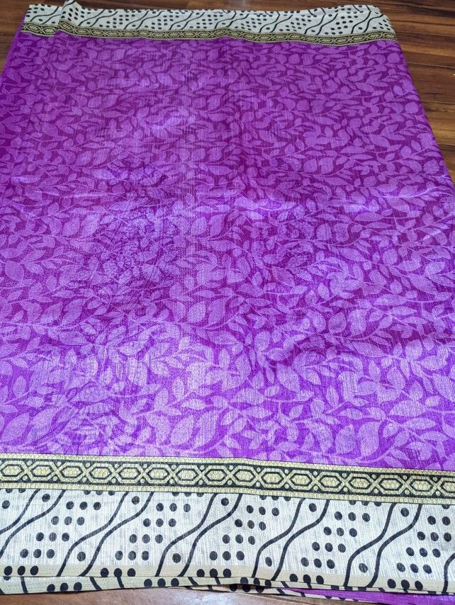 Cotton Silk Saree(Half Saree Model) With Unstitched Attach Blouse For $20