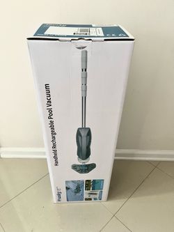 NEW Cordless Pool Vacuum W/ Telescopic Pole, Cordless Handheld Pool Vacuum, Dual Brush Heads !