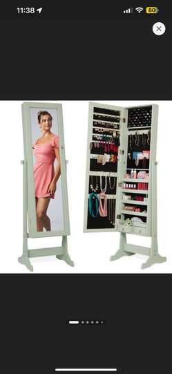 Jewelry Cabinet with Full Length Mirror