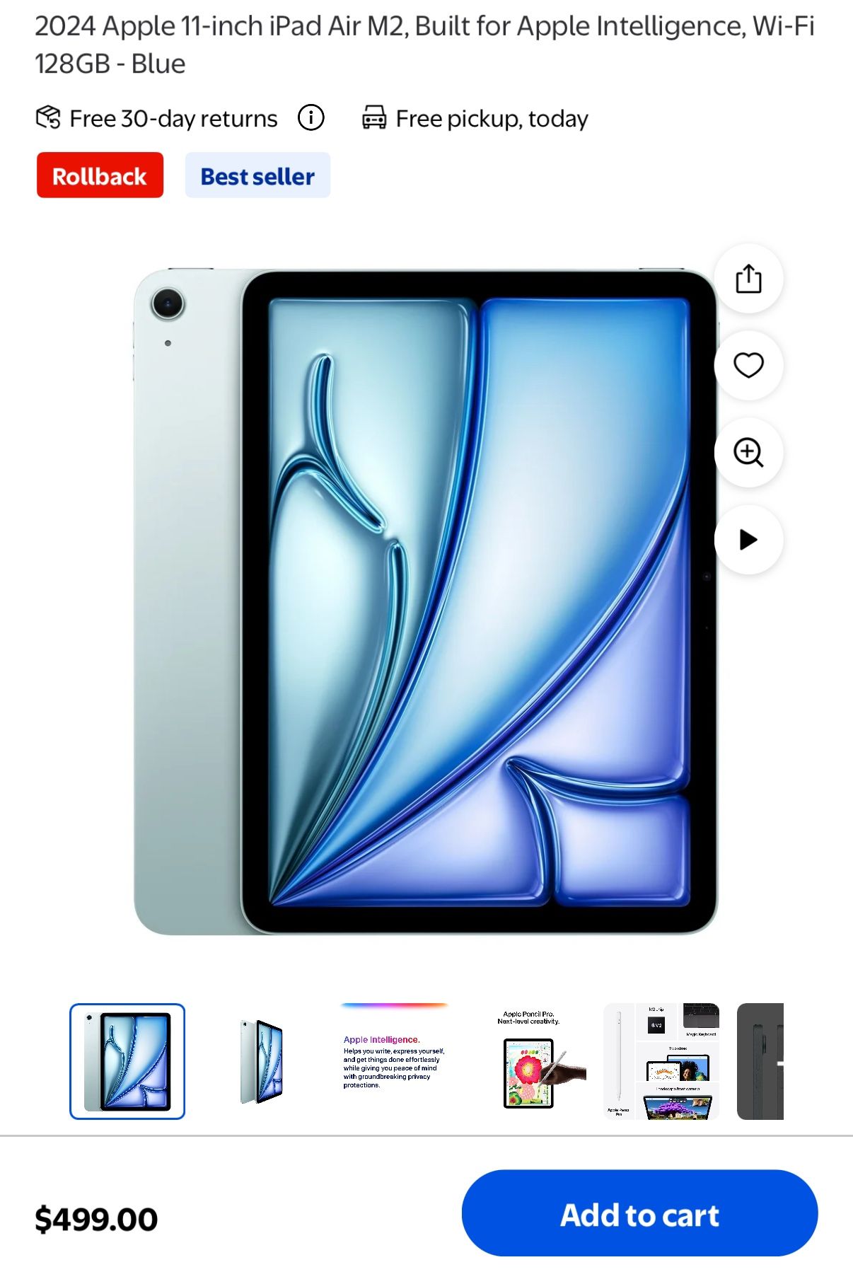 11” iPad Air 128 Wi-fi