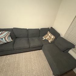 Dark Gray L-Shaped Sectional Sofa