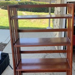 Folding Wood Shelf, 5 Shelves
