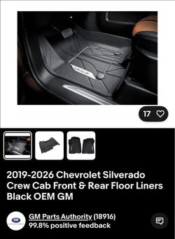 2019-2026 Chevy Silverado Crew Cab Floor Liners OEM