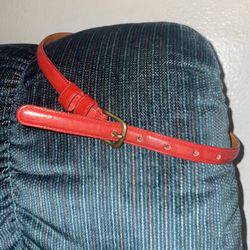 Red Leather Coach Belt 