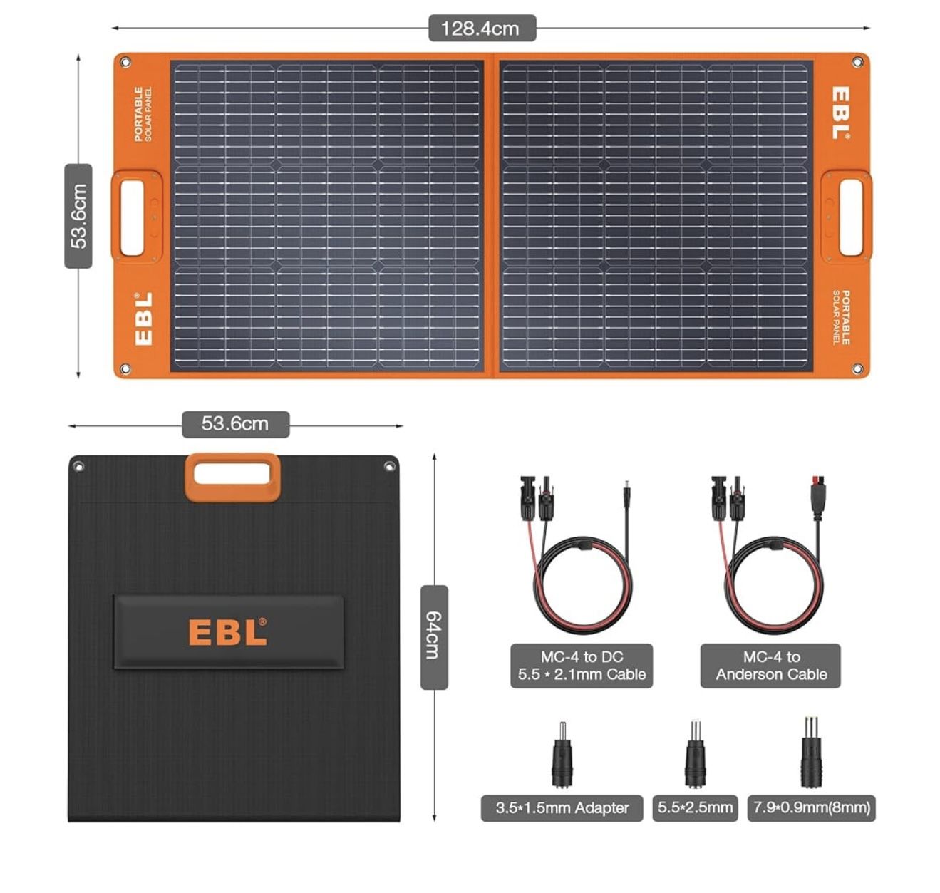 EBL Solar Panel 100W Portable Solar Panel (NEW)