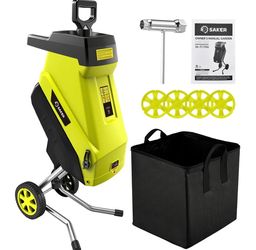 Saker Electric Wood Chipper Shredder 15-Amp Corded