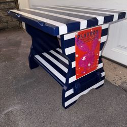 PLAYBOY Table w/ Pearls - December 1971 -  SOLID WOOD 