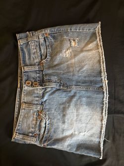Distressed Denim  Skirt