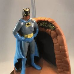 RARE 1970s Vintage BATMAN Desk Table Lamp VANITY FAIR Blue/Grey Suit BATCAVE DC