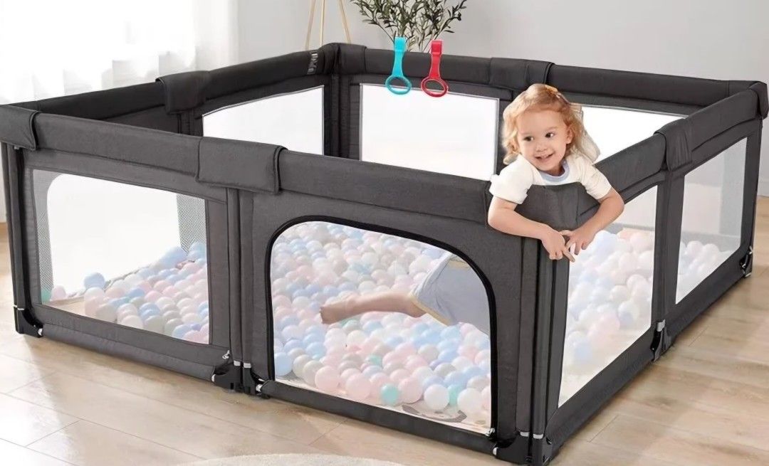 *NEW* Cholena Foldable Baby Playpen Light Gray