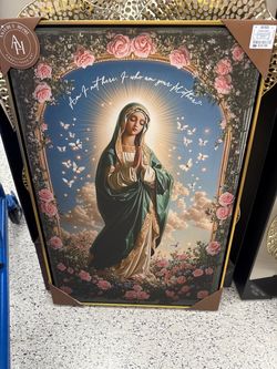 Asterly Home Virgin Mary Framed Wall Art