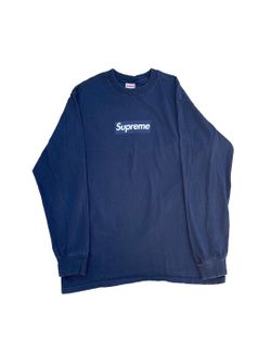 FW20 Supreme Navy Box Logo Long Sleeve T-shirt Men’s Size Medium