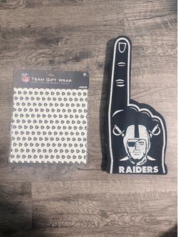 Las Vegas Raiders Foam Finger and Gift Wrap