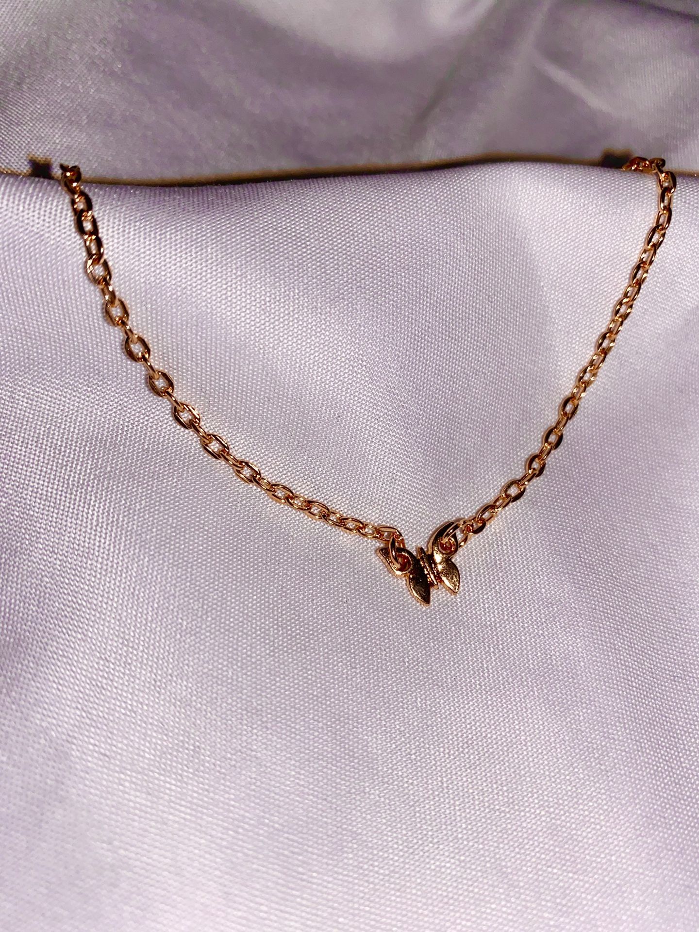 Gold plated butterfly anklet