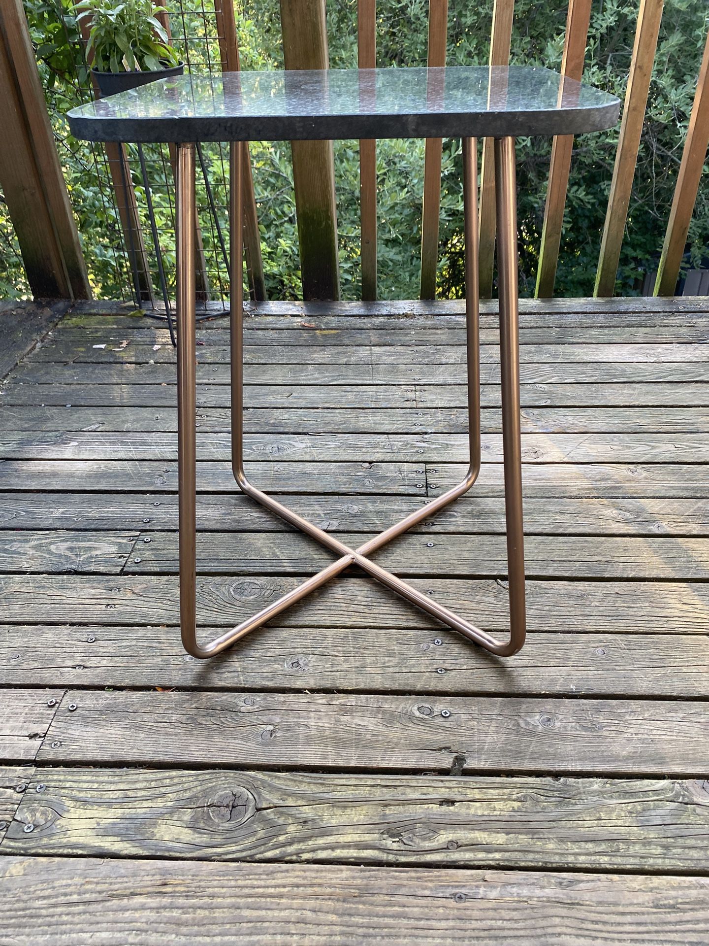 Metal And Marble Side Table/ Read Description And Look At The Pictures