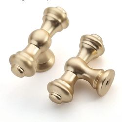 4216: New 10 Pack Brushed Brass Cabinet Knobs - Gold Dresser & Drawer Knobs for Kitchen Cabinet Hardware