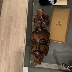 Bronze Antique Mask Collectible 