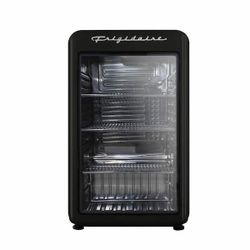 3.3 cu. ft. Retro Mini Refrigerator in Black with Glass Door