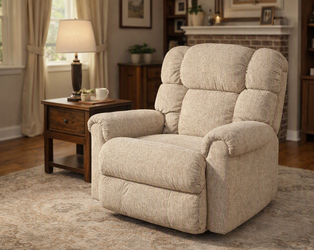 Beige Fabric Recliner,  (WxDxH): 39x38x41