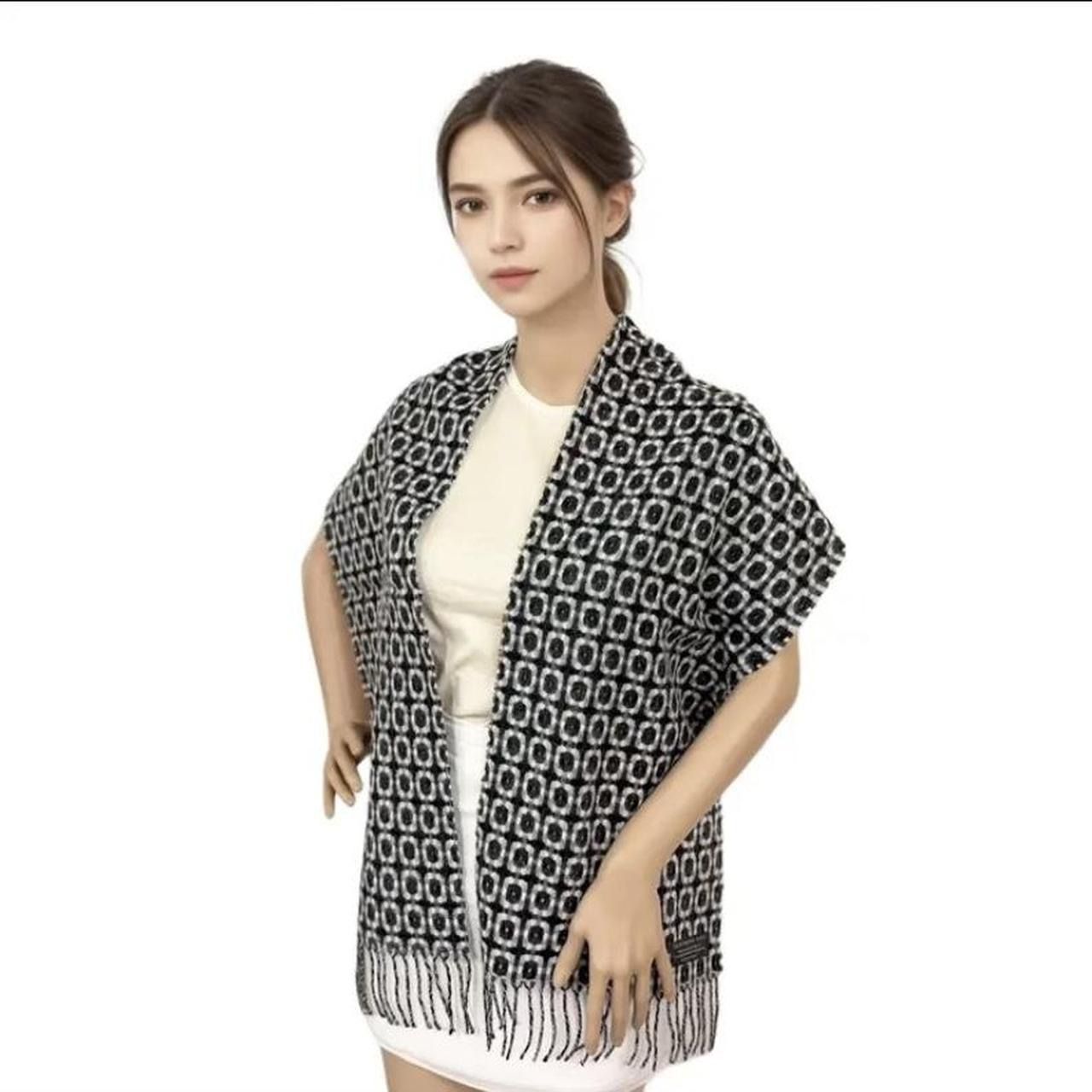 Reversible Geometric Large Shawl Scarf Bodysuit – Large dimension 12 x 70 inches Stylish Dual-Tone Cashmere Feel Wrap, for Any Season - Men Women