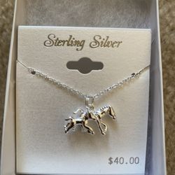 Sterling Silver Horse Necklace 