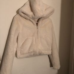 Aeropostale Hoodie Faux Fur Ladies Jacket Sz XS