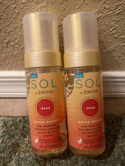 SOL by Jergens Sunless ☀️ Tanning Water Mousse in Deep 5oz Set of 2 Bottles
