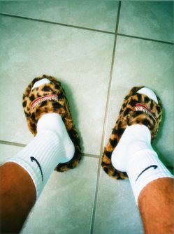 Balenciaga fur slides