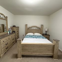 Queen Bedroom Set + mattress and metal box spring